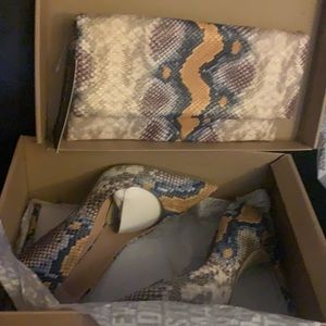 Steve Madden snake clutch and high heel